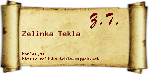 Zelinka Tekla névjegykártya